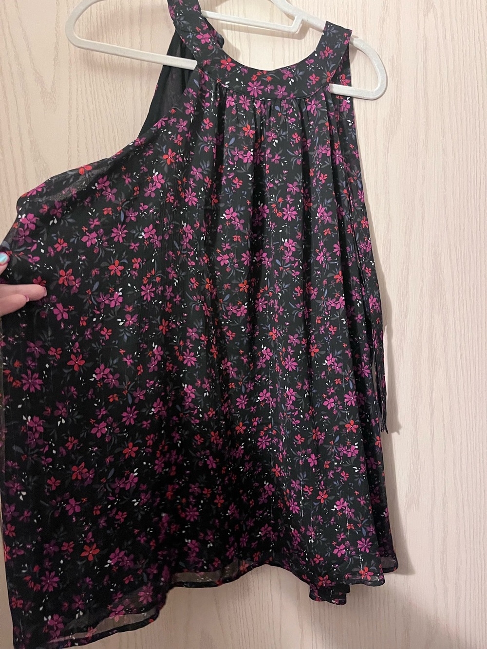 torrid Black Halter Tank with Pink Floral Print